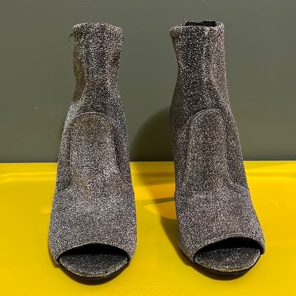 GUESS | Sparkle Sock Boot in Carbon (Black) with Silver Sparkle - Picture 6 of 16